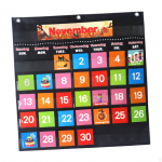 Kalenderi taskutabel Klassiruum Mitmeotstarbeline 88 kaardiga Koolitarbed Kapp sinine