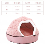 HOOPET Warm Cat Bed House Bed for cat puppy Disassemblability Windproof Pet Puppy Nest Shell Hiding Burger Bun for Winter S