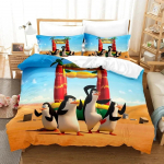 Multikas Madagaskari Pingviin Voodipesu Komplekt Poistele T&uuml;drukutele &Uuml;he- v&otilde;i Kahekohaline Suurus Tekikott Padjap&uuml;&uuml;r Voodi Lastele T&auml;iskasvanutele Kodu Tekstiil EU Single 135x200cm
