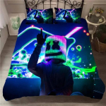 DJ Lovers Marshmello Hip Hop Muusika EDM Mosaiik DJ Voodipesu Komplekt Poistele T&uuml;drukutele &Uuml;heinimese Kuninganna Suurus Tekikott Padjap&uuml;&uuml;r Voodi Lapsed T&auml;iskasvanud EU Single 135x200cm