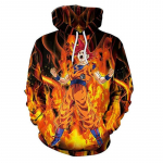 Jaapan Anime Dragon Ball Goku kapuuts, mood vabaaja 3D-prindiga kapuutsid Unisex kapuutsiga pikkade varrukatega dressipluus XL