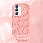 V&auml;rvitud muster Big Wave Edge pehme silikoon materjal Macaron telefoni &uuml;mbris p&otilde;rutuskindel kaitsev kummist korpus OnePlus Vivo Motorola Moto jaoks Vivo Y11 2023 roosa