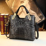 Euroopa ja Ameerika retro-suure mahutavusega suur kott krokodillimustriga nahast naiste kott, &otilde;lakott Messenger One Size must