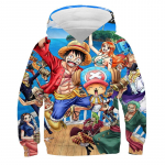 One Piece Hoodie Laste kapuutsiga dressipluus Anime Luffy Hoodie Laste riided Poisid T&uuml;drukud Pikkade varrukatega S&uuml;gisene soe Pullover vabaaja topid L