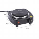 500W Mini Elektriahi Moka Potile, Kohvile ja Teale - Kaasaskantav Isolatsioon ja P&uuml;siva Temperatuuriga Keeduklaas black must