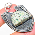 K2 Blue Azurite Handmade 925 Sterling Silver Jewelry Pendant 2.25 c3e31