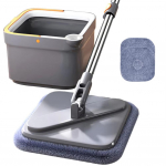 Lazy Floor Ujuv Mop Veeeraldus 360 P&ouml;&ouml;rlev Spin Mop Mikrofiiber Reovee Eraldus Mop Isepuhastuv tasuta K&auml;sipesu Mop With 2pcs Mop Cloth hall