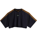 Adidas Ivy Park Triibuline Pehme Vabaaja L&uuml;hikeste Varrukatega T-s&auml;rk Naiste Topid Must GR1433 XS