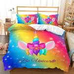 Vikerkaare &Uuml;kssarviku Voodipesukomplekt Lastele, Multikakoomaliste Loomadega Voodipesu T&uuml;drukutele, Kawaii Tekikoti Komplektid, Twin, &Uuml;heinimese, Kaheinimese, Queen AU Queen 210x210cm