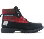 CAT Caterpillar Colorado 2.0 Harris Tweed Boots - Premium Stiefel Leder Schwarz P111324 ORIGINAL Schuhe EU 43 UK 9