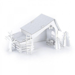 Cr&egrave;che pr&eacute;-d&eacute;coup&eacute;e en carton &agrave; construire soi-m&ecirc;me 29 x 19 x 14 cm