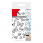 Set de Mini Tampons - ARTEMIO - Mon essentiel - Transparent - 7 x 9 cm - Fond Papillons