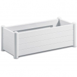 STEFANPLAST Bac &agrave; fleurs rectangulaire - Finition en bois - 100x43xH35cm - 80L - Blanc