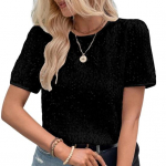 Naiste topid &Uuml;markaelusega l&uuml;hikeste varrukatega l&auml;ikiva litriga kaunistusega T-s&auml;rk Tavalise sobivusega T-s&auml;rk igap&auml;evane kandmine XL