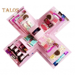 Plahvatuslik kinkekarp 5-kihiline suupistete plahvatuskarp DIY scrapbooking-karp aastap&auml;evaks, s&uuml;nnip&auml;evaks, valentinip&auml;evaks, pulmakingiks roosa