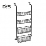 S&auml;ilitusriiul Vastupidav konstruktsioon Suur mahutavus Lihtne paigaldada Multifunktsionaalne Metallist ukse kohale riputatav korraldaja Reguleeritav rippkorv must