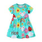 Suvine laste multifilmi loomade prints puuvillane printsessi kleit 5Y