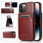 Magnetic Flip Wallet nahast &uuml;mbris iPhone 16 15 14 13 12 Pro Max Xs Max Xr Samsung S25 S24 S23 S22 S21 Ultra Plus FE A16 A15 A55 A14 A13 A54 A53 jaoks iPhone 16 pruun