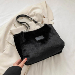 Suure mahutavusega karvane &otilde;lakott Lihtsa tekstuuriga reisikott Luksuslik talvemood Uus