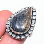 Picasso Jasper Handmade 925 Sterling Silver Jewelry Ring Size 9 h4t27