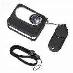 Insta360 GO 3S silikoonist kaitsekomplekt sisaldab kaamera kaane kaelarihma turvarihma ja objektiivi katet