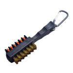 Golfiklubihari Kahepoolne nailonist harjastega golfiklubi puhastust&ouml;&ouml;riist karabiinklambriga golfikoti tarvikuga golfihuvilistele must