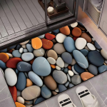 V&auml;rviline kivikestega diatomiitmuda imav vannitoa- ja du&scaron;imatt 50x80cm Diatom Mud Rubber Base