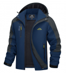 Hooajav&auml;line pikk jope Meeste Kapuutsiga Tuulekindel Vett H&uuml;lgav Vihmajakk Tuulejope 5 Taskut Matkamiseks, Kalastamiseks, Reisimiseks 5XL