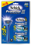 Schick Schick Protector 3 Klubi pakk 8 varuraseeri raseerimiseks Saksamaal valmistatud varuterad turvatraadiga 1 tk (Hoidja (teraga) + terad) 3-teraline (x
