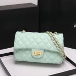 V&auml;ike l&otilde;hnastiilis teemantkettkott, k&otilde;rgekvaliteediline naiste kott, mitmek&uuml;lgne nahast &uuml;he &otilde;la ja &uuml;le keha kantav kott roheline