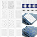 108 tk Sashiko tikandi mustri komplekt Stabilisaatorid Vees lahustuvad tikandi &uuml;lekandestentsiilid Stabilisaatorid Tikandipaber Kleepuv