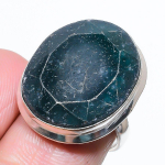 Emerald(Simulated) Gemstone Handmade 925 Sterling Silver Ring Size 8 w6q98