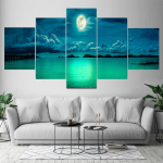 5 paneeli Maastik t&auml;iskuu merelt &ouml;&ouml;ni Pilv Panoraam L&otilde;uend Maalimine Plakatid ja v&auml;ljatr&uuml;kid Seinakunst Kodukaunistus Ilma raamita 20x35cm*2 20x45cm*2 20x55cm*1