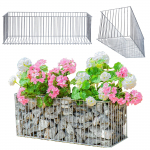 KADAX Donica Gabionowa Osłonka Gabion Stal Na Kwiaty Kamień Ogrodowa Zewnętrzna 72 cm