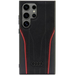 Audi Genuine Leather Magsafe S24 Ultra S928 Czarno-Czerwony/Black-Red Hardcase Au-Tpupcs24U-R8/D3-Rd