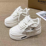 Euroopa naiste platvorm tossud: 2024 Kevad Kerged Mood Vabaaja Valged Kingad Paksude Taldadega 41 valge