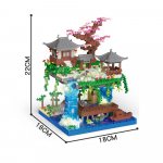 Taohuatani j&auml;rve teemaline mikroklotsidest ehitusklotside komplekt, t&auml;iskasvanutele m&otilde;eldud loominguline m&auml;nguasi, ainulaadsed Hiina maastiku mudeli klotsid LED-valgustusega