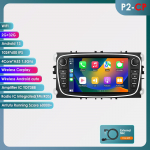 HIZPO Intelligentne 2Din 7-tolline Android Auto autoraadio Ford Focus 2 Mondeo S/C Max Kuga Fiesta Fusion GPS-navigatsiooni, RDS-i, FM-i, DSP-i, UI7862 CarPlay jaoks B P2CP 4Core 2G 32G