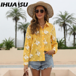 IHUASU Naiste moe vabaaja pikkade varrukatega POLO kaelusega pluusid ja s&auml;rgid S