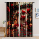 2 tk, Kardinad S&uuml;damekujulised tuled s&otilde;brap&auml;evaks Mitmek&uuml;lgne pol&uuml;ester, Ilma elektrita Seinakoristus Sobib pidudeks ja 29x65in(75x166cm)