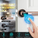 Kahe režiimiga USB-laetav s&otilde;rmej&auml;ljega ukselukk Turvaline biomeetriline k&auml;epidemelukk Elektrooniline nutikas lukk korteri jaoks UUS must