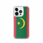 Coque iPhone &ndash; Drapeau Mauritanie &ndash; iPhone 14 Pro &ndash; Supp &ndash; Plastik l&auml;bipaistev &ndash; Vertikaalne mudel