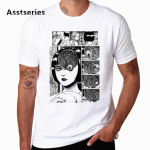Uzumaki meeste T-s&auml;rk Junji Ito Tees Horror Manga Tomie T-s&auml;rk meeste kujundused l&uuml;hikeste varrukatega anime M