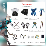Linnette Cosplay Genshin Impact Fengdan Gemini m&auml;ngukost&uuml;&uuml;m Anime Halloweeni kost&uuml;&uuml;m XS sinine