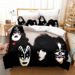 Kiss B&auml;ndi Voodipesukomplekt &Uuml;hekohaline Rockb&auml;ndi Tekikott Kahekohaline Queen King Twin Suurus Poistele T&auml;iskasvanutele Pehme Tekikoti Komplekt Kingitus 140X200cm 2pcs