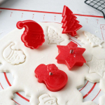 4 tk DIY j&otilde;ulupuu lumememm plastist k&uuml;psetusvorm k&ouml;&ouml;k k&uuml;psise l&otilde;ikur saia kolb fondant koogi kaunistamiseks