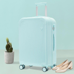 Naiste 20 v&otilde;i 24 h&auml;&auml;letu ratastega k&auml;rureisikohver - Suure mahutavusega, tugev ja turvaline parooliga reisi k&auml;sipagas 18 inch [Horizontal] (Up to 3 days, carry-on) white