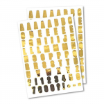 Sticker Alphabet - M&eacute;tallique - Dor&eacute; - 134 pcs - Objets d&eacute;coratifs - Multicolore