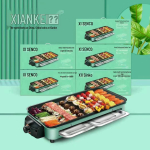 Elektriline suitsuvaba mittekleepuva pinnaga BBQ grill sise- ja v&auml;listingimusteks 44.5x22x7cm - Dual-purpose blue