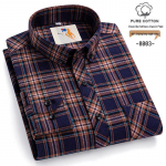 Meeste &Uuml;lisuur Flanell Ruuduline S&auml;rk - Puhas Puuvill, Pikkade Varrukatega, Vabaaja Mood S&uuml;giseks ja Talveks 48